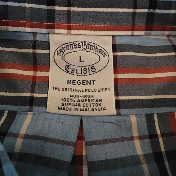 Brooks Brothers Men's Oxford Shirt Red White & Blue Large Supima Cotton - Picture 5 of 10